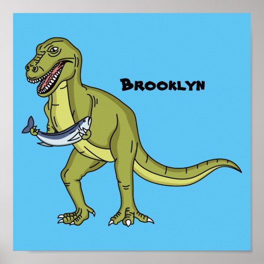 Funny T rex dinosaur illustratie Poster (Voorkant)