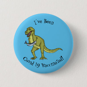 Funny T rex dinosaur illustratie Ronde Button 5,7 Cm