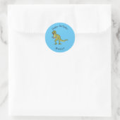 Funny T rex dinosaur illustratie Ronde Sticker (Tas)