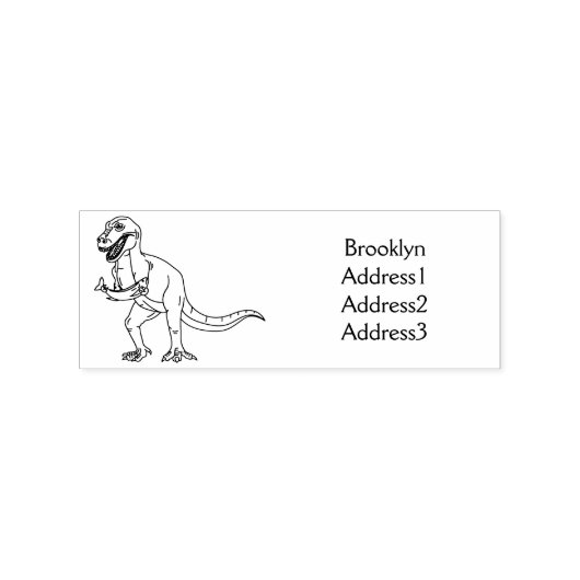 Funny T rex dinosaur illustratie Rubberstempel (Afrduk)