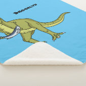 Funny T rex dinosaur illustratie Sherpa Deken (3/4)