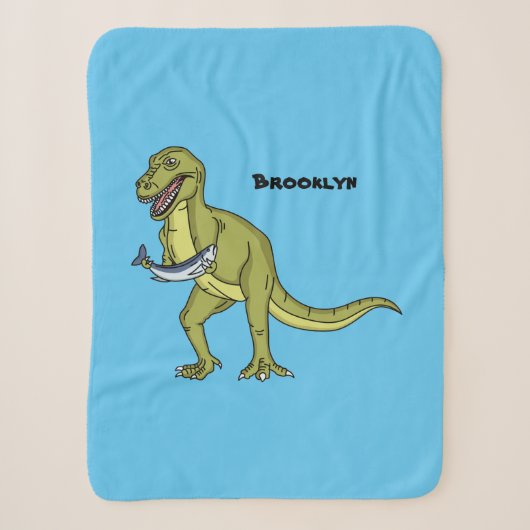 Funny T rex dinosaur illustratie Sherpa Deken (Voorkant)