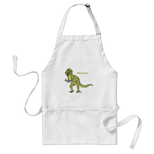 Funny T rex dinosaur illustratie Standaard Schort (Voorkant)