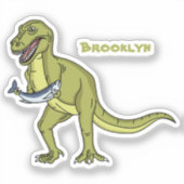 Funny T rex dinosaur illustratie Sticker (Voorkant)
