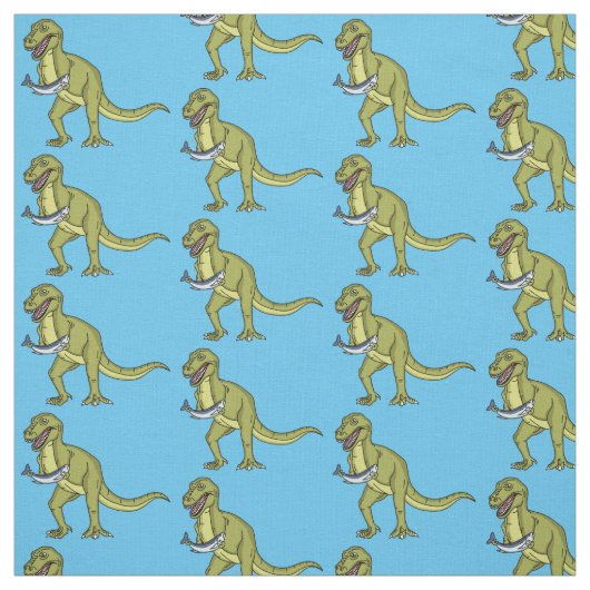 Funny T rex dinosaur illustratie Stof (Swatch)