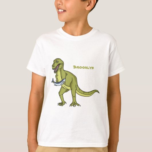 Funny T rex dinosaur illustratie T-shirt (Voorkant)