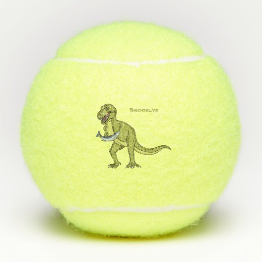 Funny T rex dinosaur illustratie Tennisballen (Voorkant)