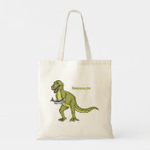 Funny T rex dinosaur illustratie Tote Bag (Achterkant)