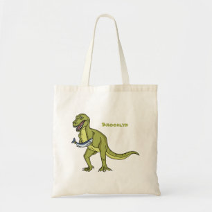 Funny T rex dinosaur illustratie Tote Bag