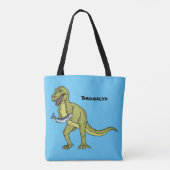 Funny T rex dinosaur illustratie Tote Bag (Achterkant)