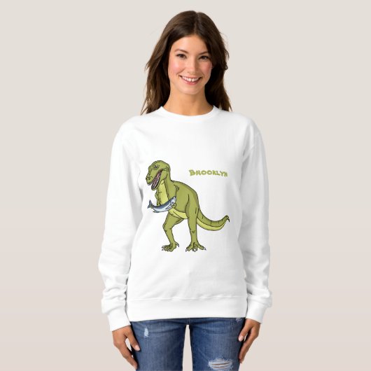 Funny T rex dinosaur illustratie Trui (Voorkant volledig)
