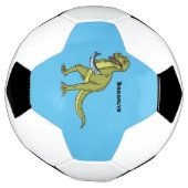 Funny T rex dinosaur illustratie Voetbal (Gedraaid)