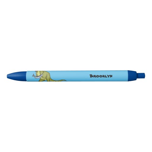 Funny T rex dinosaur illustratie Zwarte Inkt Pen (Voorkant)