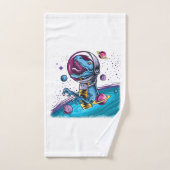 Funny T-Rex Dinosaur in de ruimte Bad Handdoek (Handdoek)