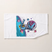 Funny T-Rex Dinosaur in de ruimte Bad Handdoek (Handdoek)