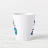 Funny T-Rex Dinosaur in de ruimte Latte Mok (Voorkant)