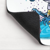 Funny T-Rex Dinosaur in de ruimte Muismat (Hoek)