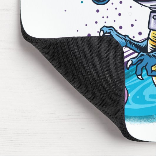 Funny T-Rex Dinosaur in de ruimte Muismat (Hoek)