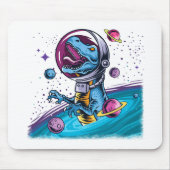 Funny T-Rex Dinosaur in de ruimte Muismat (Voorkant)