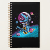 Funny T-Rex Dinosaur in de ruimte Planner (Voorkant)