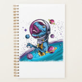 Funny T-Rex Dinosaur in de ruimte Planner (Voorkant)