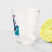 Funny T-Rex Dinosaur in de ruimte Shot Glas (Rechts)