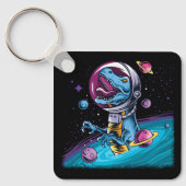 Funny T-Rex Dinosaur in de ruimte Sleutelhanger (Voorkant)