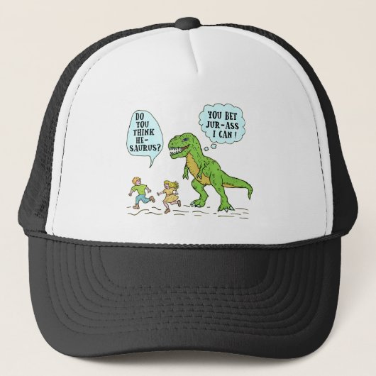 Funny T Rex Dinosaur Jurassic Pun Humoureuze Citaa Trucker Pet (Voorkant)