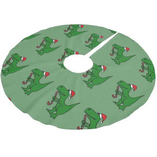 Funny T-rex Dinosaur kerstboomrok Kerstboom Rok (Gekanteld)
