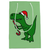 Funny T-rex Dinosaur kerstcadeau Medium Cadeauzakje (Voorkant)