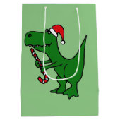 Funny T-rex Dinosaur kerstcadeau Medium Cadeauzakje (Achterkant)