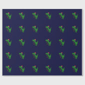 Funny T-rex Dinosaur-kerstpapier Cadeaupapier (Vlak)