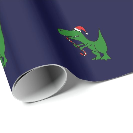 Funny T-rex Dinosaur-kerstpapier Cadeaupapier (Rol Hoek)