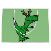 Funny T-Rex Dinosaur-kerstrendierster Large Cadeautasje (Voorkant)