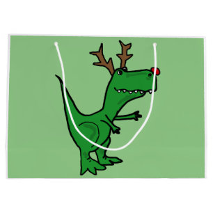 Funny T-Rex Dinosaur-kerstrendierster Large Cadeautasje