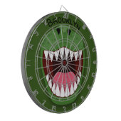 Funny T Rex dinosaur mouth cartoon Dartbord (Voorkant Links)
