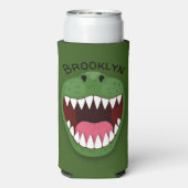 Funny T Rex dinosaur mouth cartoon Seltzer Blikjeskoeler (Seltzer Achterkant)