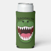 Funny T Rex dinosaur mouth cartoon Seltzer Blikjeskoeler (Seltzer Voorkant)
