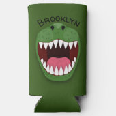 Funny T Rex dinosaur mouth cartoon Seltzer Blikjeskoeler (Achterkant)