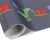 Funny T-rex Dinosaur op Ham Radio Cadeaupapier (Rol Hoek)