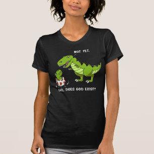 Funny T-Rex Dinosaur Pa doet God bestaan atheïst T-shirt