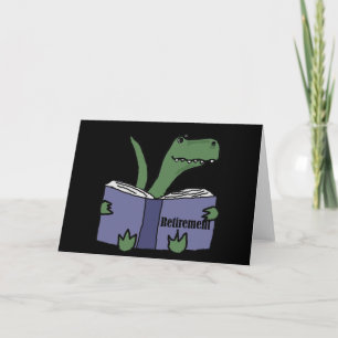 Funny T-rex Dinosaur Retirement Book Kaart