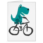 Funny T-rex Dinosaur Riding Bicycle Cartoon (Voorkant)