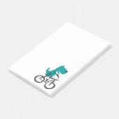 Funny T-rex Dinosaur Riding Bicycle Cartoon Post-it® Notes (Schuin)