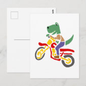 Funny T-rex Dinosaur Riding Dirt Bike Motorcycle Briefkaart (Voorkant / Achterkant)