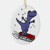 Funny T-rex Dinosaur Slapende Cartoon Keramisch Ornament (Rechts)