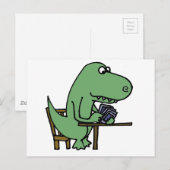 Funny T-Rex Dinosaur-speelkaarten Briefkaart (Voorkant / Achterkant)