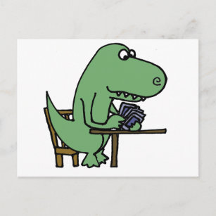 Funny T-Rex Dinosaur-speelkaarten Briefkaart