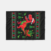 Funny T-rex Dinosaur Ugly Christmas Pajama Xmas Fleece Deken (Voorkant (Horizontaal))