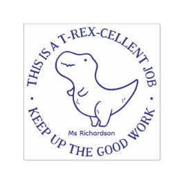 Funny T-Rex Dinosaur Uitstekende baan Teacher Pied Zelfinktende Stempel